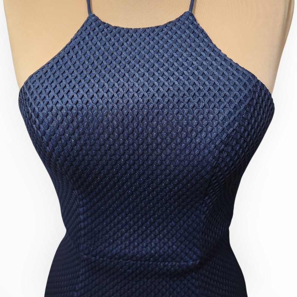 BARIANO Katerine Textured Handkerchief Hem Cocktail Dress - Picture 4 of 14